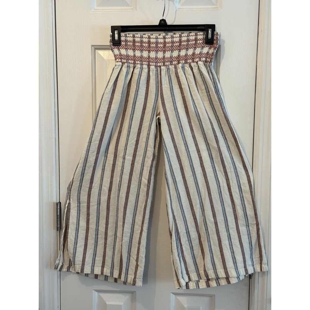 Rewash‎ Wide Leg Elastic Waist Linen Rayon Boho Pants Size Small Beach Casual